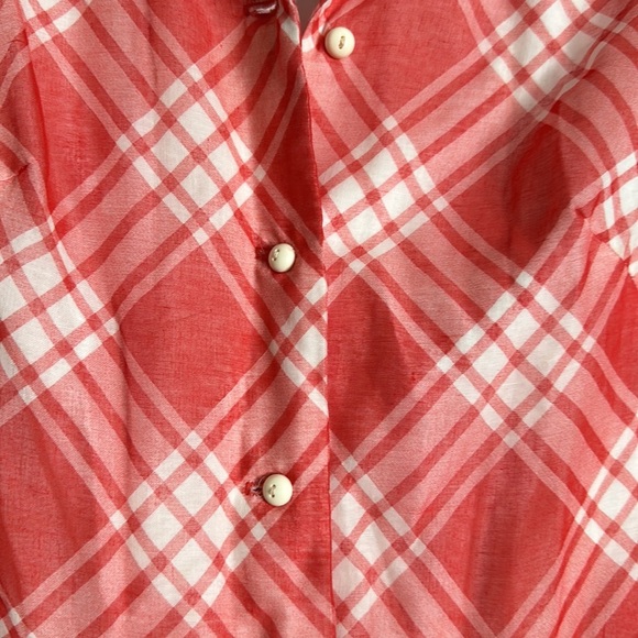 Vantage plaids red and white maxi dress lined In great condition - Picture 6 of 11